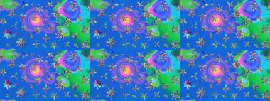 Güzel kumaş deseni. Raster illüstrasyonu. Hoş bir çiçek geçmişi var. Küçük çiçekte çizim deseni.