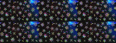 Şirin çiçekli, desenli, gri ve mavi renklerde renkli çizimler. Tekstil için suluboya eskiz deseni. El çizimi çiçek çizimi deseni (fayans)).