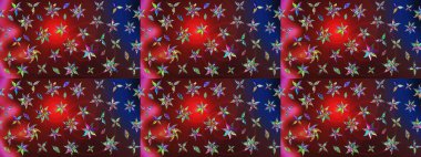 Kırmızı ve kahverengi renkte çiçeklerle çizilmiş çiçek deseni. Suluboya tarzında kırmızı ve kahverengi renkte çiçekler.