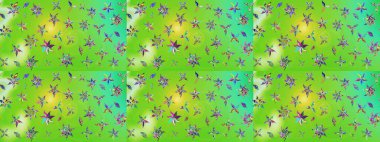 Çizgi çizimi kalıbı. Şirin çiçekler. Raster Moda kumaş deseni.