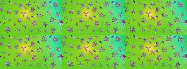 Eski usul. Miles Fleur, süslü püslü bir süs. Tomurcukları papatya çiçekleri olan sevimli bir çiçek deseni. Kumaş, tekstil, duvar kağıdı baskısı için. Raster illüstrasyonu. Taslak arkaplan.