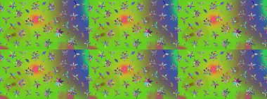 Eskiz klasiği. Raster Şirin kumaş deseni. Düz Çiçek Elementleri Tasarımı. Renkli Bahar Teması çizim şablonu.