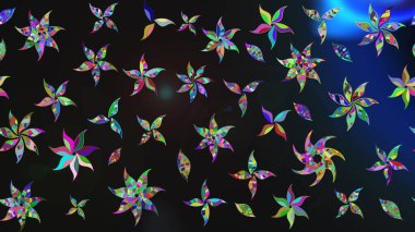 Eskiz arkaplan modeli. Raster illüstrasyonu. Suluboya, elle çizilmiş. Gri ve mavi yapraklı yabani çiçekler.