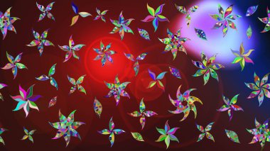 Raster. Güzel suluboya çiçekler, parlak resim ilham verici ve kırmızı çiçek desenli eskiz arka plan.