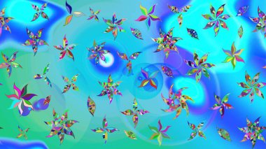 Çiçek deseni. Raster illüstrasyonu. Düz Çiçek Elementleri Tasarımı. Chichi 'nin kumaş kalıbını çiz. Renkli Bahar Teması çizim şablonu.