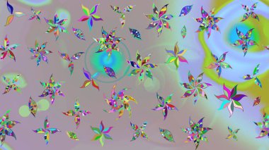 Motley illüstrasyonu. Küçük çiçekte güzel bir desen. Moda baskıları için zarif bir şablon. Küçük renkli çiçekler. Tarafsız ve gri çiçekli bahar çiçekleri.