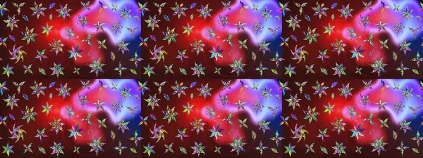 Kahverengi ve kırmızı renkte çiçekler. Hediye ambalaj kağıdı, tebrik kartları, posterler ve pankart tasarımı. Raster düz çiçek çizim deseni.