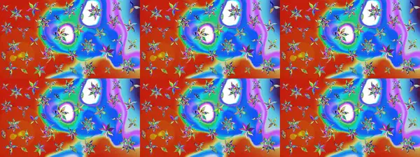 Chichi 'nin kumaş kalıbını çiz. Renkli Bahar Teması eskiz kalıbı. Çiçek deseni. Raster illüstrasyonu. Düz Çiçek Elementleri Tasarımı.