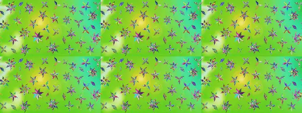 Çizgi çizimi kalıbı. Şirin çiçekler. Raster Moda kumaş deseni.