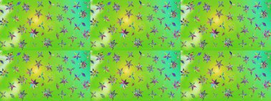 Çizgi çizimi kalıbı. Şirin çiçekler. Raster Moda kumaş deseni.