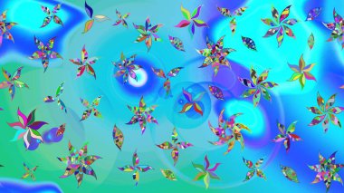 Çiçek deseni. Raster illüstrasyonu. Düz Çiçek Elementleri Tasarımı. Chichi 'nin kumaş kalıbını çiz. Renkli Bahar Teması çizim şablonu.