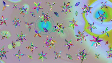 Motley illüstrasyonu. Küçük çiçekte güzel bir desen. Moda baskıları için zarif bir şablon. Küçük renkli çiçekler. Tarafsız ve gri çiçekli bahar çiçekleri.