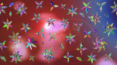 Motley illüstrasyonu. Küçük renkli çiçekler. Moda baskıları için zarif bir şablon. Robot resim. Küçük çiçekte güzel bir desen. Çiçekli yaz çiçekleri.