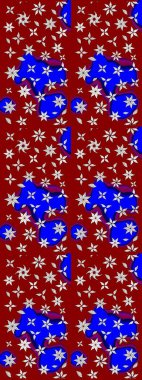 Sketch Colour Spring Theme eskiz kalıbı. Kırmızı ve mavi renkte çiçekler. Sevimli çiçek raster deseni. Düz Çiçek Elementleri Tasarımı.