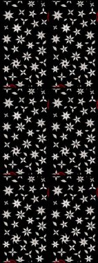 Siyah ve nötr renklerde çiçekler. Raster düz çiçek çizim deseni. Tasarım hediye paketi, tebrik kartları, posterler ve afiş tasarımı.