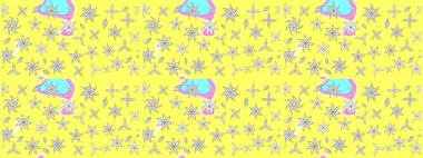 Raster illüstrasyonu. Tekstil veya kitap kapakları, imalat, duvar kağıtları, baskı, hediye paketi ve yapıştırma kitabı için çiçek eskizi geçmişi. Küçük ölçekli çiçeklerdeki basit sevimli desen.