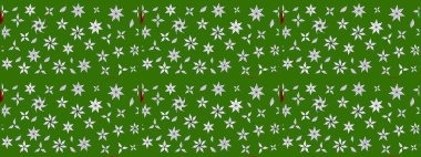 Düz Çiçek Elementleri Tasarımı. Renkli Bahar Teması eskiz kalıbı. Raster Şirin kumaş deseni. Eskiz klasiği.