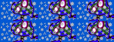 Çiçekli bahar çiçekleri. Küçük renkli çiçekler. Küçük çiçekte güzel bir desen. Moda baskıları için zarif bir şablon. Motley illüstrasyonu.