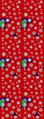 Düz Çiçek Elementleri Tasarımı. Raster illüstrasyonundaki çiçek desenli çizim. Kırmızı ve nötr renklerde çiçekler. Renkli Yaz Teması çizim şablonu.