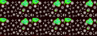 Kabile sanatı boho baskısı, klasik çiçek arkaplanı. Soyut etnik raster çizim kalıbı. Arkaplan dokusu, duvar kağıdı, siyah ve nötr renklerde çiçek teması.