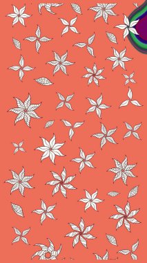 Çiçekli karalama şeklinde Raster çiçek deseni. Çiçekler turuncu ve nötr renklerde. Yumuşak, bahar çiçekli arka plan.