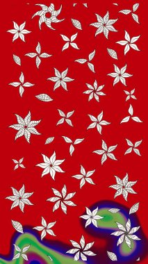 Süslü kumaş deseni. Raster deseni. Çiçekli çiçek deseni, suluboya..