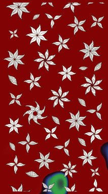 Şirin çiçek elementleri. Robot resim. Kırmızı ve nötr renklerde çiçekler. Raster illüstrasyonu.