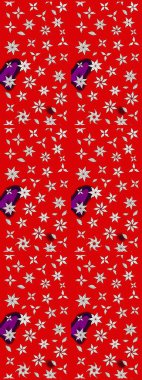 Kırmızı ve nötr renklerde çiçekler. Raster illüstrasyonu. El çizimi çiçekli soyut çizim deseni.