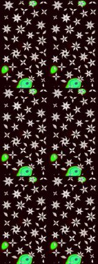 Raster illüstrasyonu. Güzel karalamalı çiçek desenli çizim. Güzel kumaş deseni. Küçük çiçekte sevimli çiçek deseni var..