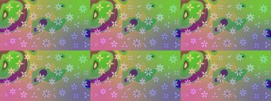 Raster illüstrasyonu. Suluboya çiçekli çiçek deseni. Yeşil ve nötr renklerde güzel tekstil.