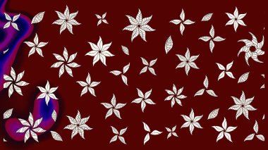 Raster illüstrasyonu. Eskiz arkaplan modeli. Suluboya, elle çizilmiş. Kırmızı ve nötr renklerde yaprakları olan yabani çiçekler.