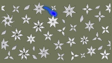 Çiçekler suluboya tarzında yeşil ve beyaz renklerde. Raster illüstrasyonunda çiçek deseni çizimi.