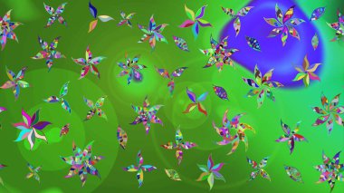 Yeşil ve mor renkli çiçekler. Gömlek baskısı için çiçek boyası. Çiçek eskiz kalıbı geçmişi.