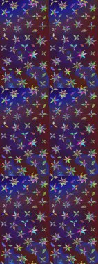 Raster illüstrasyonu. Menekşe ve mor renkler üzerinde. Çiçekli güzel suluboya desen.