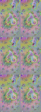 Doğum günü kartı ya da düğün davetiyesi. Çiçekli tebrik kartı. Tarafsız ve yeşil renklerde. Raster illüstrasyonu. Çiçek arkaplan. Suluboya çiçek buketi.