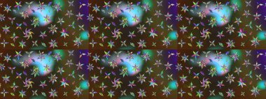 Sabıka fotoğraflarında, bebek kıyafetlerinde, duvar kâğıtlarında, paket kutularında falan kullanılabilir. Raster. Zarif, parlak ve eskiz kahverengi ve yeşil çiçek desenli tasarım.