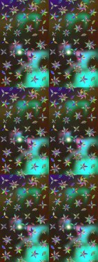 Düz Çiçek Elementleri Tasarımı. Renkli Bahar Teması eskiz kalıbı. Çiçek deseni. Raster illüstrasyonu. Chichi kumaş deseni çiz.