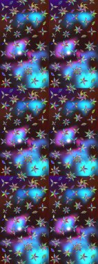 Yumuşak, bahar çiçekleri kahverengi ve mavi renklerde. Çiçekli yumuşak bir eskiz şekli. Raster illüstrasyonu. Raster çiçekleri klasik tarzda resmedilir..