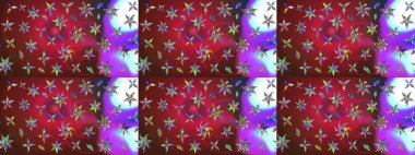 Kırmızı ve kahverengi renkli güzel tekstil. Raster illüstrasyonu. Suluboya çiçekli çiçek deseni.