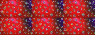 Kırmızı ve kahverengi renkte çiçekler. Raster düz çiçek çizim deseni. Tasarım hediye paketi, tebrik kartları, posterler ve afiş tasarımı.