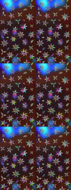 Çizgi çizimi kalıbı. Raster Moda kumaş deseni. Şirin çiçekler..