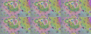 Moda baskısı. Çiçeğin suluboya çizimlerinin mükemmel deseni. Eski model. Raster illüstrasyonu. Dekorasyon ve tasarım için güzel bir desen. Suluboya çizim deseni.