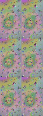 Elle çizilmiş sonbahar çiçeği deseni. Tarafsız ve yeşil renklerde çiçekler. Renkli nötr ve yeşil çizim kalıbı. Doodle tarzı. Tekstil ve kapak tasarımı için mükemmel.