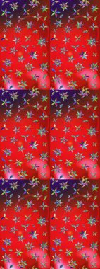 Küçük çiçekte hoş bir çiçek deseni var. Parlak çiçekli kırmızı ve kahverengi renkler üzerine soyut çizim deseni. Çiçek elementli zarif raster dokusu..