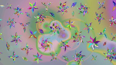 Modaya uygun kumaş deseni. Sevimli çiçek raster deseni. Düz Çiçek Elementleri Tasarımı. Renkli Yaz Teması çizim şablonu.