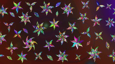 Eski usul. Miles Fleur, süslü püslü bir süs. Eskiz geçmişi. Raster illüstrasyonu. Tomurcukları papatya çiçekleri olan sevimli bir çiçek deseni. Kumaş, tekstil ve duvar kağıdı baskısı için..