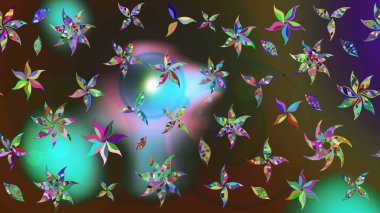 Raster Yumuşak kumaş deseni. Raster çiçek izi. Klasik taslak çizimi. Çiçek yeşili ve kahverengi çizim deseni.