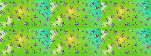 Çizgi çizimi kalıbı. Şirin çiçekler. Raster Moda kumaş deseni.