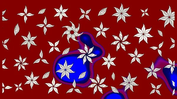 Parlak renkli fantezi çiçekleri, yapraklar, kırmızı ve nötr renklerde tomurcuklar kırmızı ve nötr. Suluboya el çizimi elementli çiçek çizimi deseni.