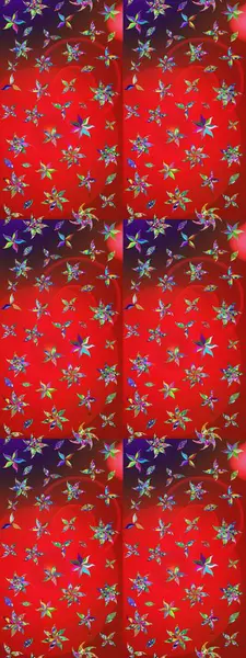 Raster illüstrasyonundaki çiçek desenli çizim. Düz Çiçek Elementleri Tasarımı. Renkli Bahar Teması eskiz kalıbı. Kırmızı ve kahverengi renkte çiçekler.